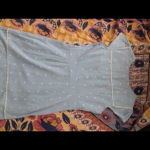 White and blue dress with pockets